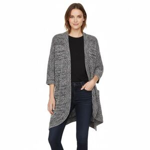 Canyon River Blues Soft Stretchy Black and White Knit Open Women's Cardigan